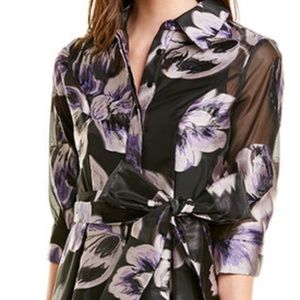 Tahari Arthur S Levine Black/Purple Floral Dress